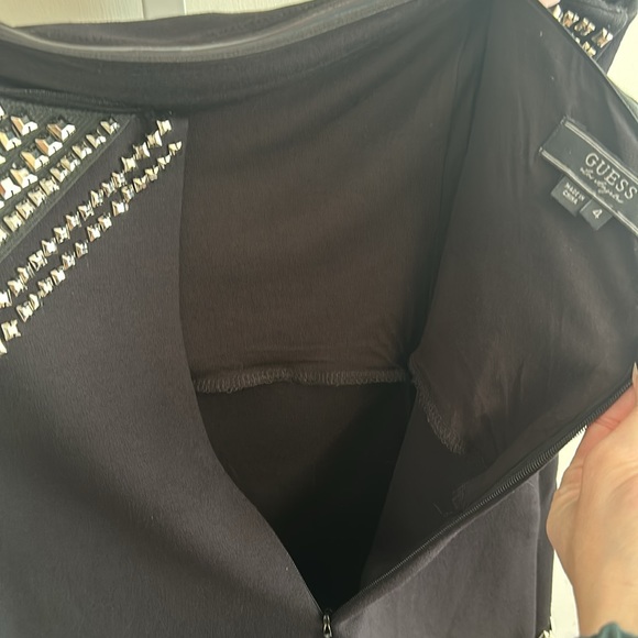 Guess Black with Silver Beading Detail Tube Top Dress, Size 4 - Picture 8 of 9